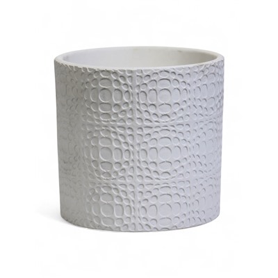 УЦЕНКА Горшок цветочный «Иллюзия» белый цилиндр №2, 2 л