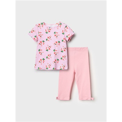 Комплект трикотажный для девочек: жакет, фуфайка (футболка), брюки (легинсы укороченные)