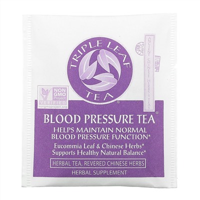 Triple Leaf Tea, Артериальное давление, 20 чайных пакетиков, 1,06 унц. (30 г)
