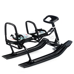 Игрушка Снегокат детский 503 "TWINS BABY" для двоих с двумя складными спинками (Панды маскарад)