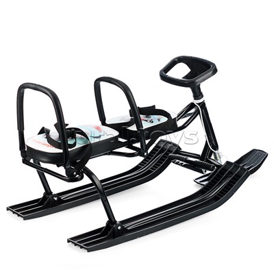 Игрушка Снегокат детский 503 "TWINS BABY" для двоих с двумя складными спинками (Панды маскарад)