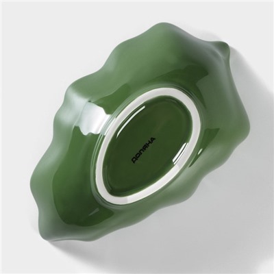 Салатник Доляна «Лист», 18×11 см, цвет зелёный