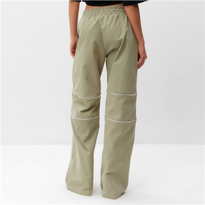 Брюки карго с молниями женские MIST Base, размер 46-48, зелёные