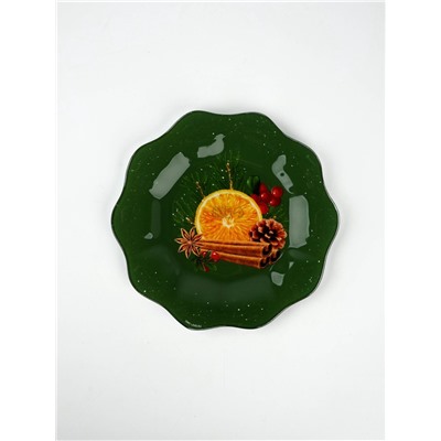 Тарелка плоская новогодняя «Апельсины», d=20 см
