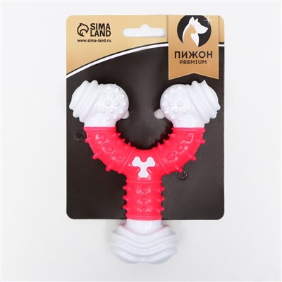 Игрушка двухслойная (твердый и мягкий пластик) «Рогатка», 12 см, розовая