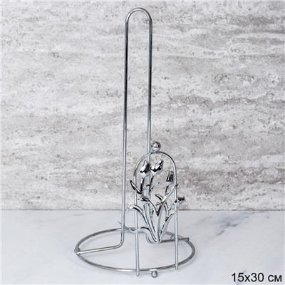Держатель для бумажных полотенец металл Тюльпан Серебро/ BTT-804 /уп 120/ 15х31/ 0,147
