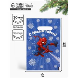 Пакет подарочный, полиэтилен, «С Новым годом», 20×30 см