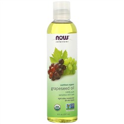 Now Foods, Solutions, Органическое масло из виноградных семечек, 8 унц. (237 мл)