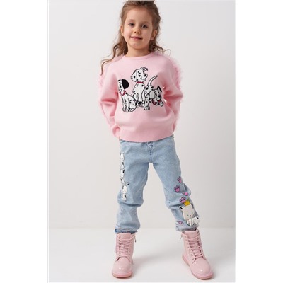 Брюки текстильные джинсовые для девочек PLAYTODAY, 1240255