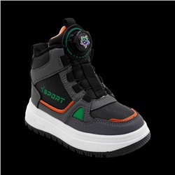 Кроссовки зимние на меху В7186-3 черно серые