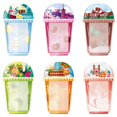 Блок для записи с магнитным креплением фигурный 105х170 мм 40л ассорти 59051 Феникс