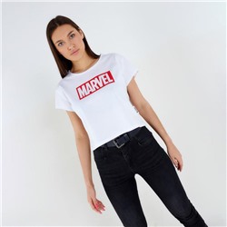 Футболка укороченная Marvel, белая