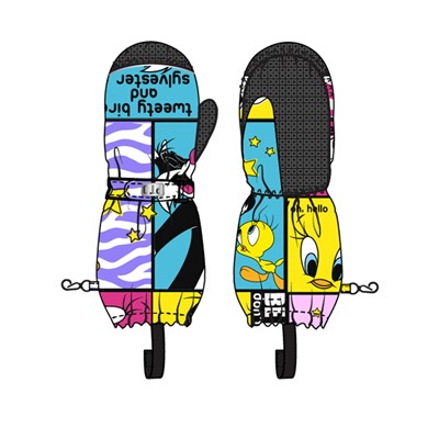 Варежки текстильные для девочек