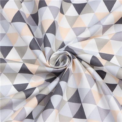 Шторы для кухни «Этель. Треугольники», 149×180 см - 2 шт., подхваты - 2 шт.