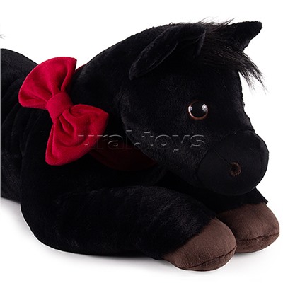 Мягкая игрушка "Лошадка Марго" черный, 81 см.