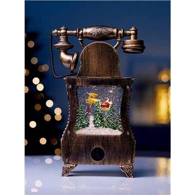 Фигура светодиодная «Телефон» 34×16×9 см, от батареек 3хААА, музыка, USB, свечение тёплое белое