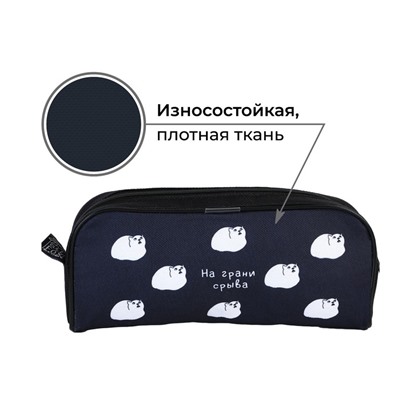 Пенал школьный, текстиль, 8×20×4 см «На грани срыва»