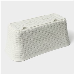 Ящик для цветов балконный «Ротанг», 38.5 см, белый