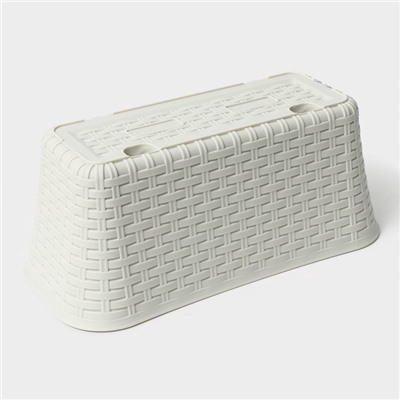 Ящик для цветов балконный «Ротанг», 38.5 см, белый