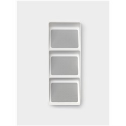 Подставка для специй Griten, 3 секции, пластик с силиконовой вставкой, 39×15×5 см, белая