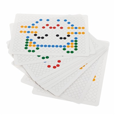 Магнитный планшет для рисования «Пуговки», большой, 10 трафаретов, 266 ячеек, 126 пуговок