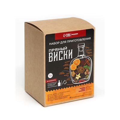 Подарочный набор для приготовления настойки «Пряный виски»: травы и специи 19 г, штоф 500 мл., инструкция