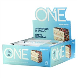 One Brands, ONE Bar, Birthday Cake, 12 Bars, 2.12 oz (60 g) Each