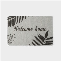Коврик придверный Доляна Welcome home, 38×58 см, серый