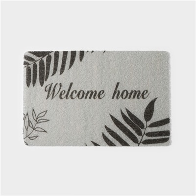 Коврик придверный Доляна Welcome home, 38×58 см, серый
