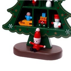 Сувенир «Ёлка с ячейками под подарки», 14.5×19.5 см, зелёная