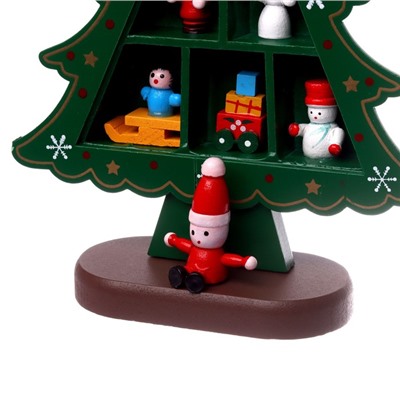 Сувенир «Ёлка с ячейками под подарки», 14.5×19.5 см, зелёная