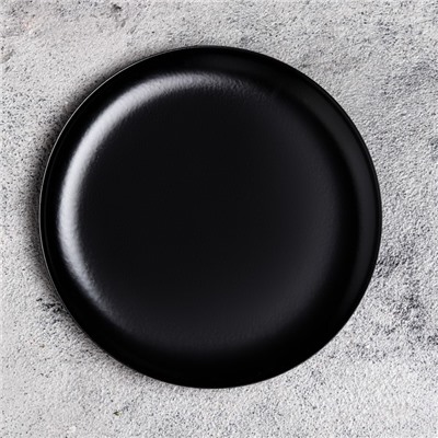 Подсвечник плоский «Чашка», металл, 14 см, чёрный муар