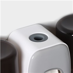 Держатель для зубных щёток с выдавливателем для зубной пасты, стакан 2 шт., 20×10.2×6.2 см, серый