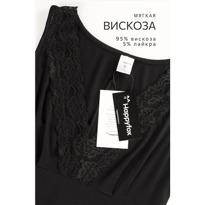 Женская сорочка из вискозы с кружевом Happyfox