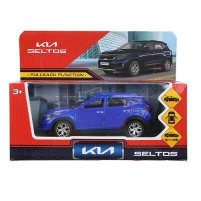 Машина металл KIA seltos длина 12 см, двери., инерция, темно-синий,