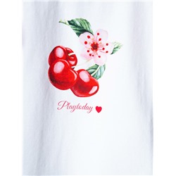 Комплект трикотажный для девочек: фуфайка (футболка), юбка-шорты