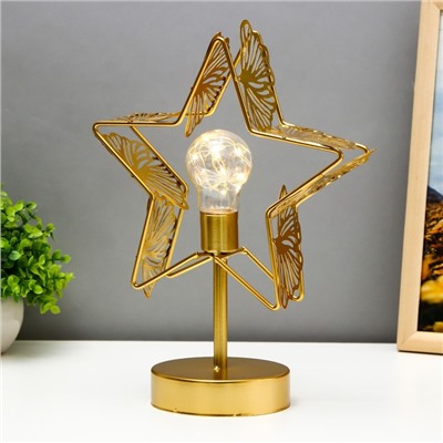 Ночник «Звезда» LED от батареек 3хАА золото 22×11×28 см RISALUX