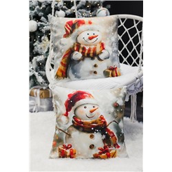 Наволочка декоративная новогодняя 2 шт 3D эффект велюр