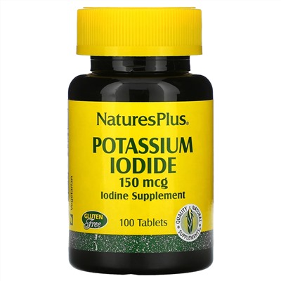 Nature's Plus, йодид калия, 150 мкг, 100 таблеток