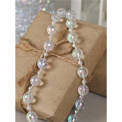 Новогодние бусы на елку 10-4ммх5м / DW-1383 /уп 120/