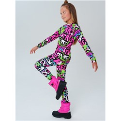 Термокомплект трикот. для девочек: фуфайка (футболка) с длин. рук, брюки