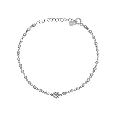 Браслет из серебра куб.циркон., ТФБ-CL5