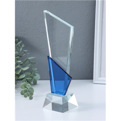 Стела наградная, фигура стекло «Обелиск», подставка h=4 см, ширина 6 см и 8 см, 5.7×8.2×25.2 см
