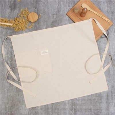 Фартук Этель ECO, цвет молочный, 60×64 ±6 см, 70% хл, 30% лён, 190 г/м²