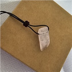 Подвеска на шнурке из натурального камня Розовый Кварц, 1023, арт.218.212