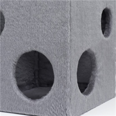 Домик для кошек «Кубик с лапкой», с игрушкой, 40×40×40 см
