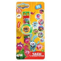 Развивающие часы "УМКА" "Смешарики" с проектором, 24 кадра, цвет в ассорт. на карт.