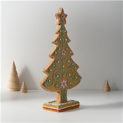 Фигурка полистоун «Ёлочка пряничная с узорами из глазури», 18.5×7×30.5 см