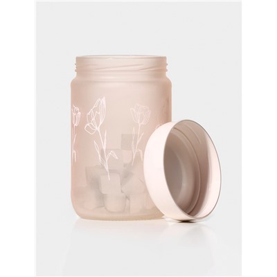 Банка для сыпучих продуктов «Рози», 660 мл, стекло, розовая