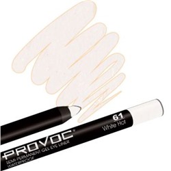 Provoc Гелевый карандаш-подводка для глаз водостойкий / Semi Permanent Gel Eye Liner №61 White Hot, белый матовый 7840